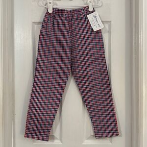 NWT The Bailey Boys Set of 2 Pants Checkered Red & Blue with Pockets